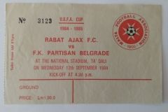 Kup UEFA 1984/85 | 12.09.1984. | Rabat Ajaks - Partizan 0:2