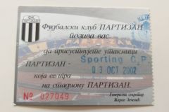 Kup UEFA | 03.10.2002. | Partizan - Sporting Lisabon 3:3