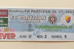 Liga šampiona | 30.07.2003. | Partizan - Đurgarden 1:1