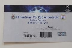 Liga šampiona | 18.08.2010. | Partizan - Anderleht 2:2