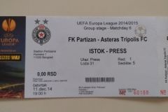 Liga Evrope | 11.12.2014. | Partizan - Asteras Tripolis 0:0